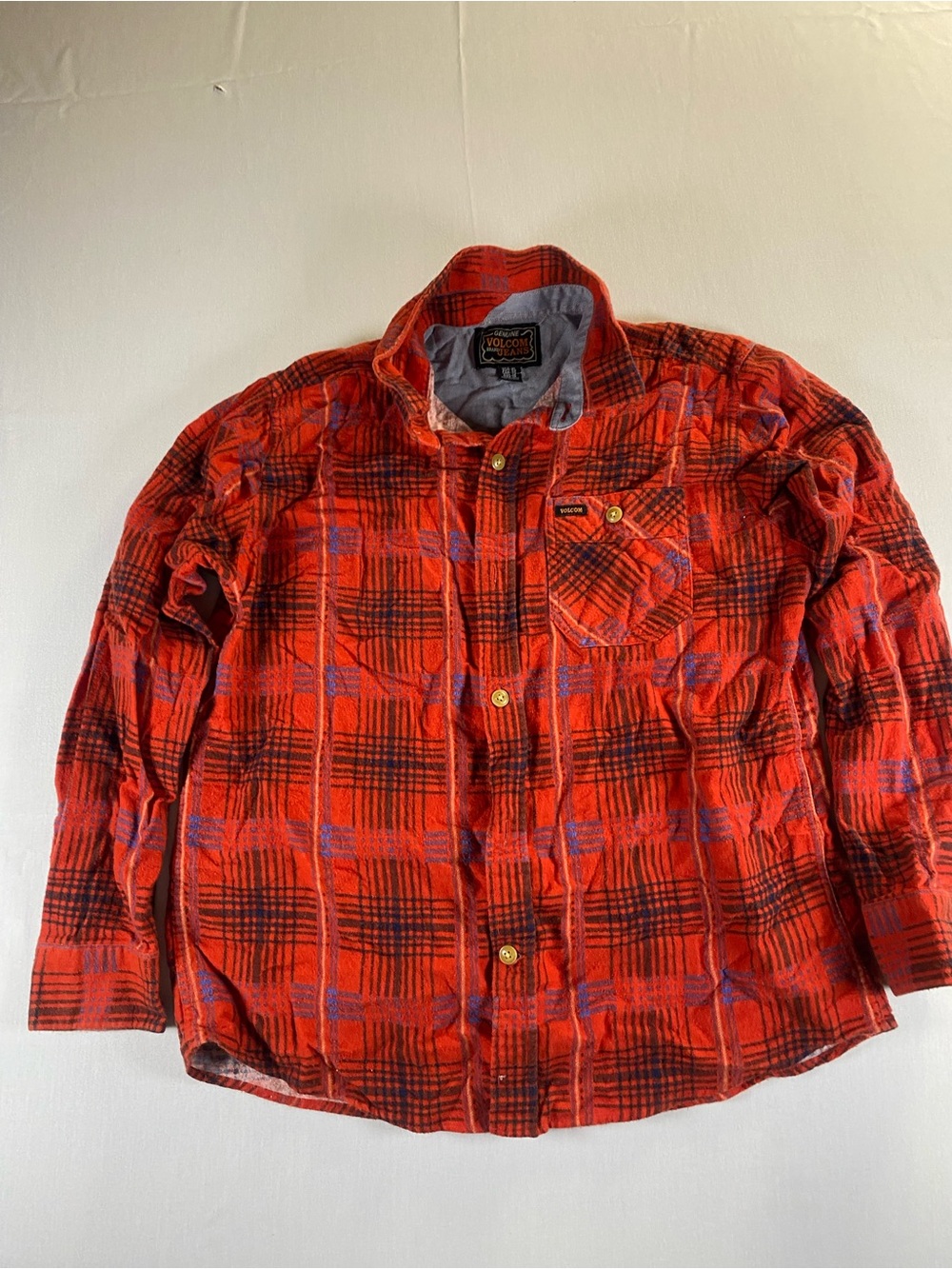 Volcom Red Plaid Lightweight Quilted Shirt Jacket